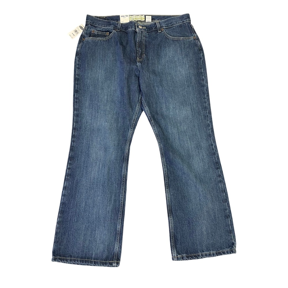 NWT Vintage Old Navy Boot Cut Low Waist Blue Jeans Womens 18 Short
